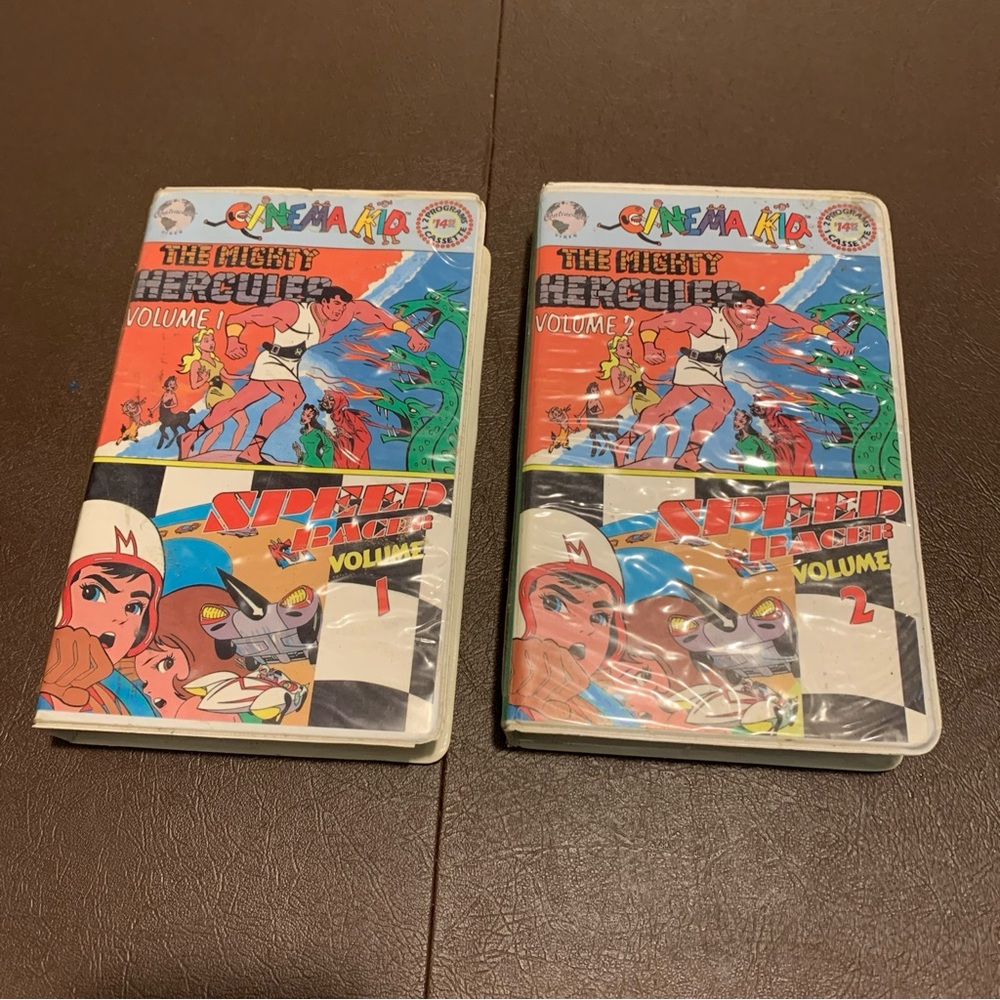 MIGHTY HERCULES / SPEED RACER VOLUME 1 1985 (Cinema Kid) 2 cartoons V 1&2 vhs!